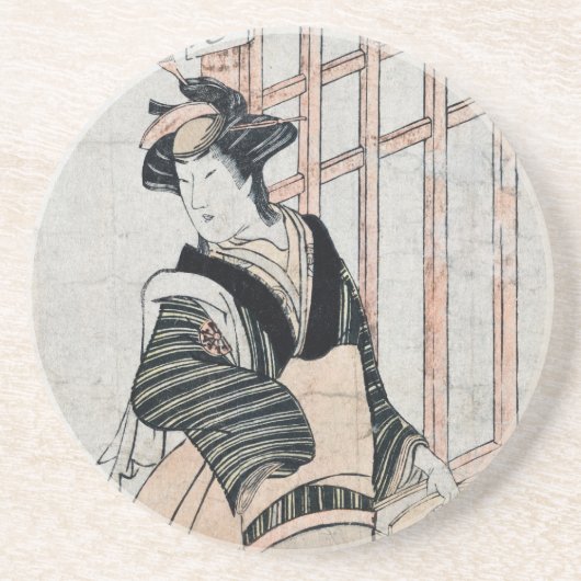 En Grès Dessous de verre théâtraux japonais Kabuki (Devant)