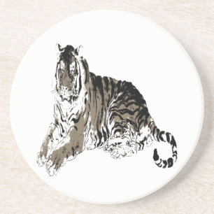 En Grès Dessous de verre Tigre relaxant