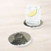 En Grès Dessous de verre tigrés de sommeil de chat de (Côté)