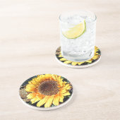 En Grès Dessous de verre tournesol (Côté)