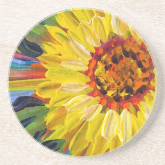 En Grès Dessous de verre tournesol (Devant)