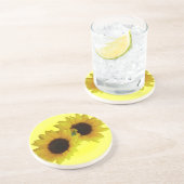 En Grès Dessous de verre Tournesol Cadeaux de Fleur Jaune (Côté)