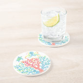 En Grès Dessous de verre tropical de corail (Côté)