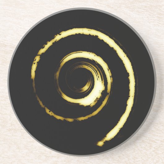 En Grès Dessous de verre Twirl jaune (Devant)
