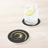 En Grès Dessous de verre Twirl jaune (Côté)