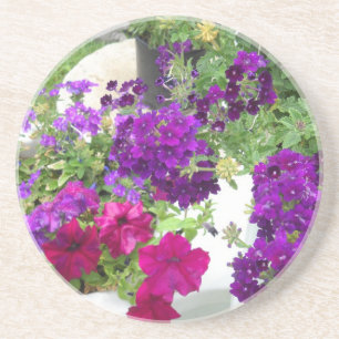 En Grès Dessous de verre uniques de fleur