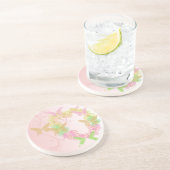 En Grès Dessous de verre Valentin avec Fleurs et Papillons (Côté)