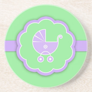 En Grès Dessous de verre vert Baby shower