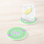 En Grès Dessous de verre vert Baby shower (Côté)
