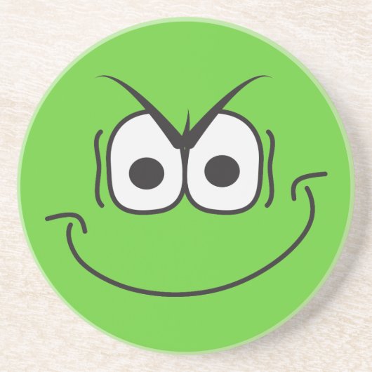 En Grès Dessous de verre vert face au mal génie (Devant)