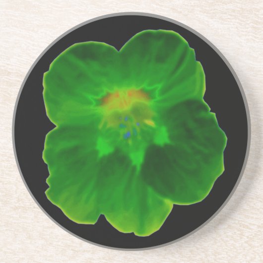 En Grès Dessous de verre verts de Nasturtium (Devant)