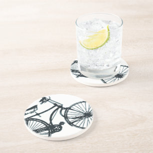 En Grès Dessous de verre vintages à vélo