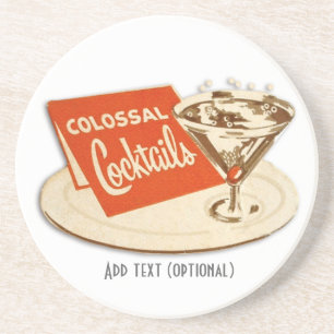 En Grès Dessous de verre vintages de cocktail