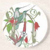 En Grès Dessous de verre vintages de colibris (Devant)