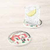 En Grès Dessous de verre vintages de Noël (Côté)