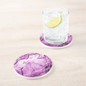 En Grès Dessous de verre violet à fleur de verre (Côté)