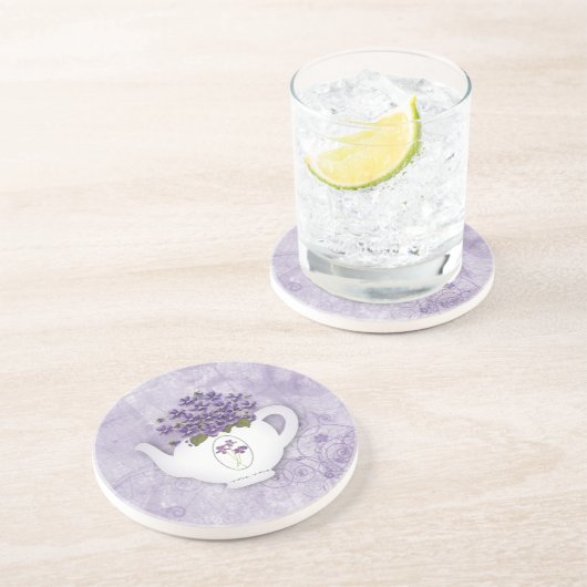En Grès Dessous de verre violet de théière (Côté)