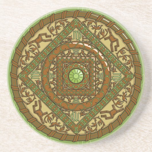 En Grès Dessous de verre Virgo Mandala (Devant)
