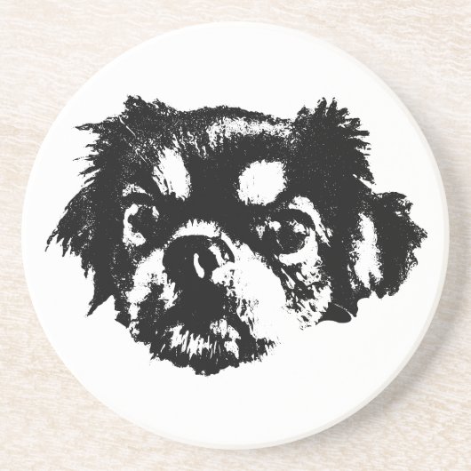 En Grès Dessous de verre visage de Chihuahua – Dessin à l' (Devant)
