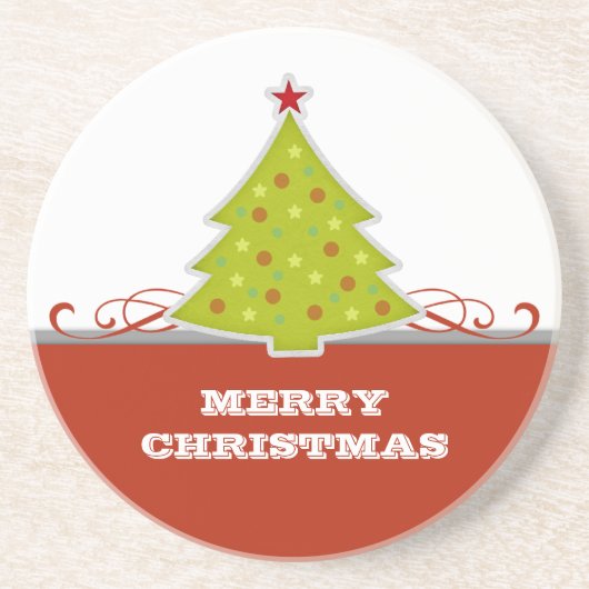En Grès Dessous de verre Whimsical Christmas Tree (Devant)