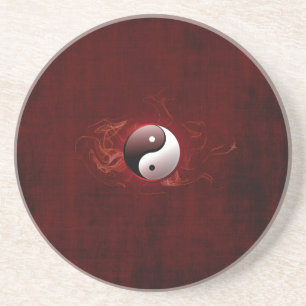 En Grès dessous de verre yin yang