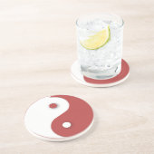 En Grès Dessous de verre Yin & Yang rouge et blanc (Côté)