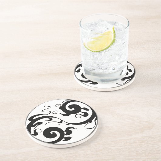 En Grès Dessous de verre Yin-Yang Swirl (Côté)