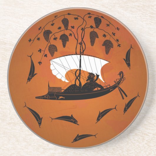 En Grès Dionysus et les dessous de verre de dauphins (Devant)