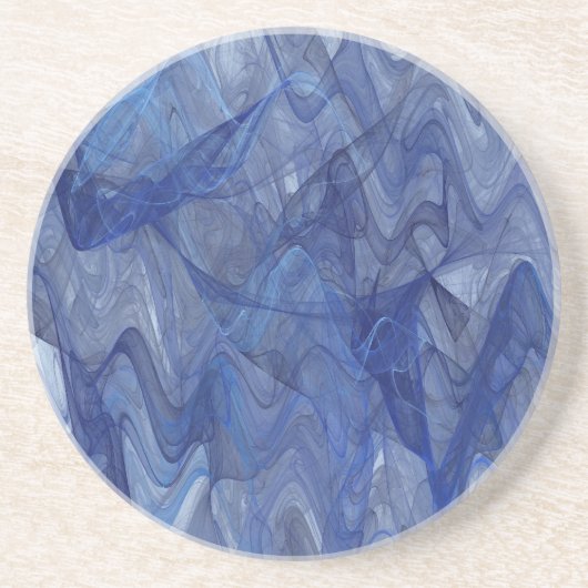 En Grès Divers série-3— Dessous de verre bleu 1 de (Devant)