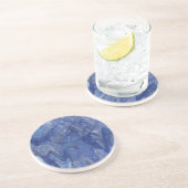 En Grès Divers série-3— Dessous de verre bleu 1 de (Côté)