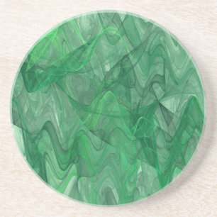 En Grès Divers série-3— Dessous de verre vert 1 de