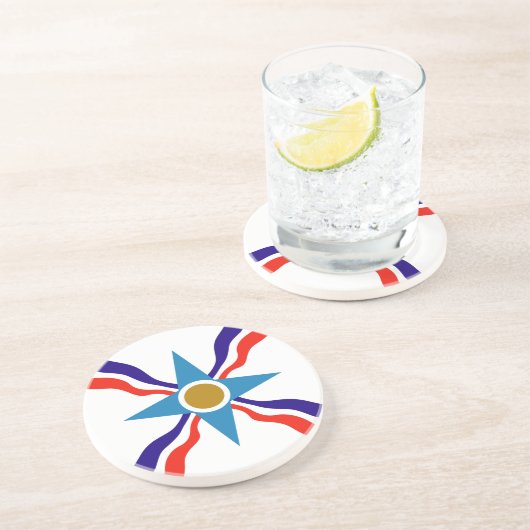 En Grès Drapeau assyrien - Dessous de verre Ata d'Ator (Côté)