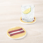 En Grès Drapeau des dessous de verre de la Lettonie (Côté)