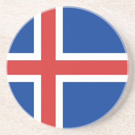 En Grès Drapeau du Dessous de verre islandais (Devant)