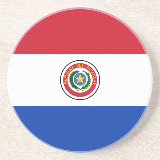 En Grès Drapeau du Dessous de verre paraguayen (Devant)