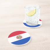 En Grès Drapeau du Dessous de verre paraguayen (Côté)