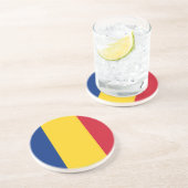 En Grès Drapeau du Dessous de verre roumain (Côté)