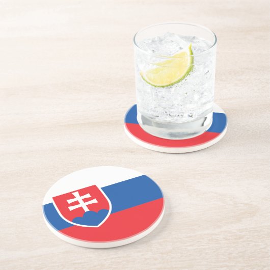 En Grès Drapeau du Dessous de verre slovaque (Côté)