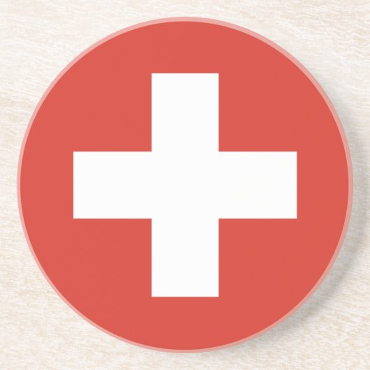 En Grès Drapeau du Dessous de verre suisse (Devant)