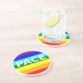 En Grès Drapeau Pace(Peace) Dessous de verre italien (Côté)