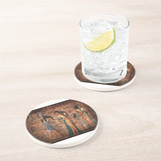 En Grès Égypte ancienne 4 Dessous de verre (Côté)