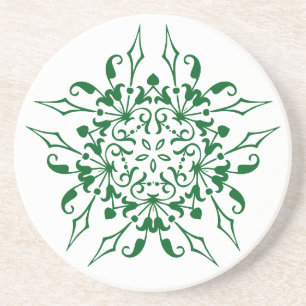 En Grès Élégant Dessous de verre fleuri