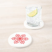 En Grès Élégants Dessous de verre Red Snowflake (Côté)