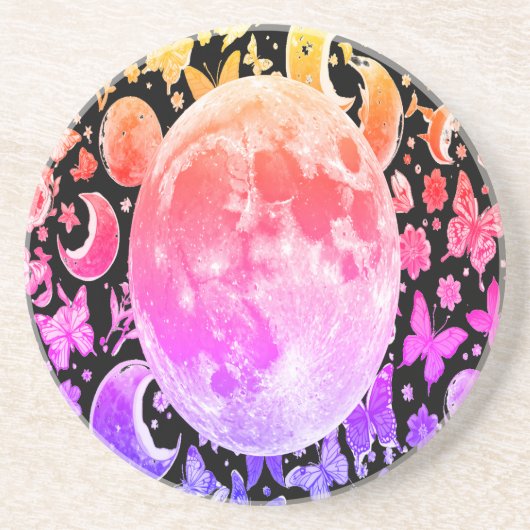 En Grès Ensemble de Dessous de verre de phase de lune cosm (Devant)