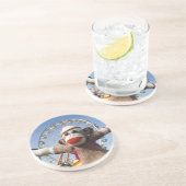 En Grès Ernie les dessous de verre de singe de chaussette (Côté)