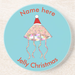 En Grès Fête de Noël Jellyfish Dessous de verre personnali