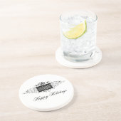 En Grès Fêtes Dessous de verre présent, Noir (Côté)