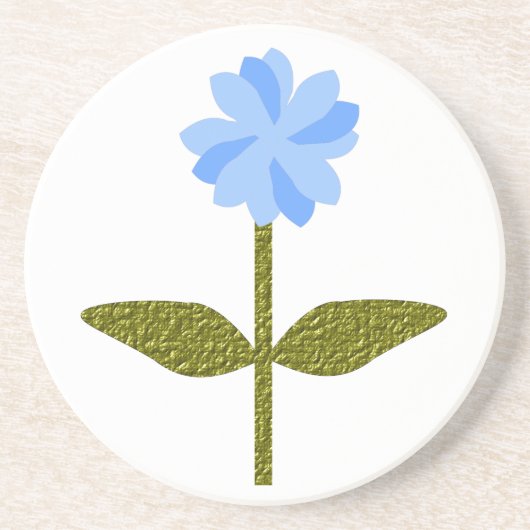 En Grès Fleur marguerite Joli Dessous de verre Bleus (Devant)