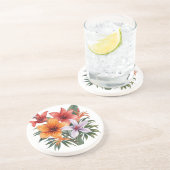 En Grès Fleurs Exotiques – Dessous de verre  (Côté)