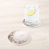 En Grès Fleurs roses et blanches tendres Dessous de verre (Côté)